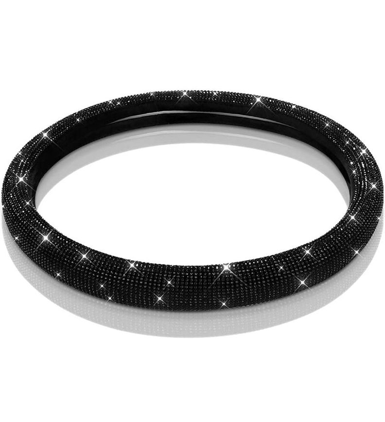 cubre volante de diamantes completos color negro-0