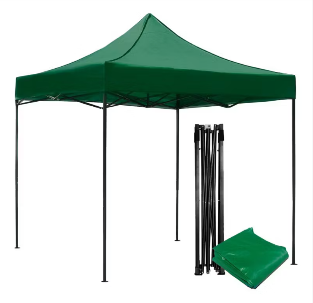 TOLDO PLEGABLE + LATERALES LISOS DE CUATRO CARAS (VERDE OLIVO)-3