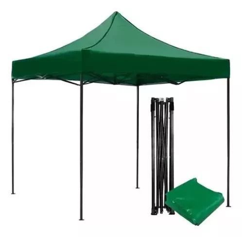 TOLDO PLEGABLE + LATERALES LISOS DE TRES CARAS (VERDE OLIVO)-2