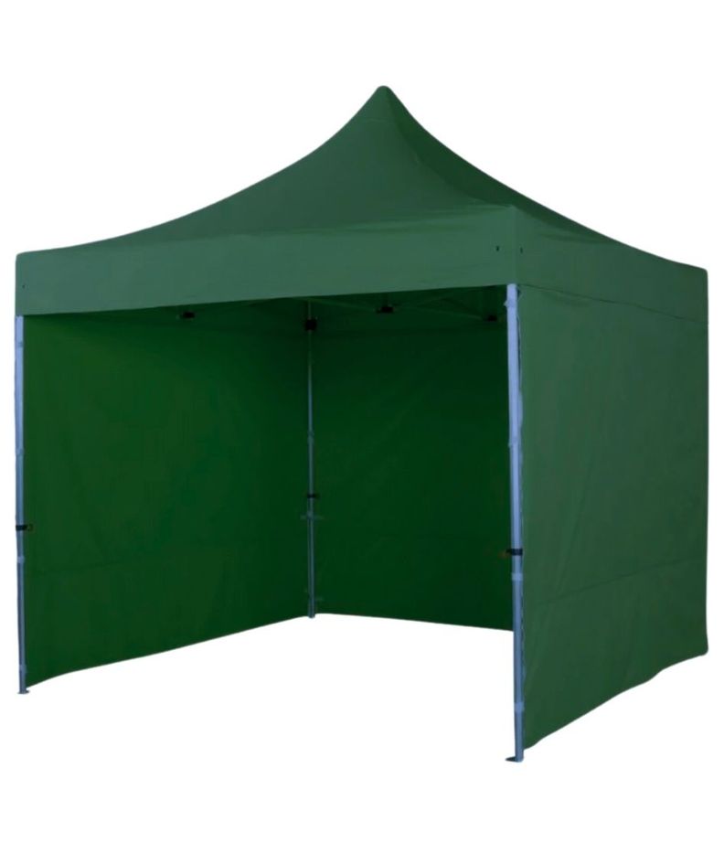 TOLDO PLEGABLE PREMIUM + LATERALES LISOS DE TRES CARAS (VERDE OLIVO)-0