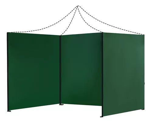 TOLDO PLEGABLE PREMIUM + LATERALES LISOS DE TRES CARAS (VERDE OLIVO)-1