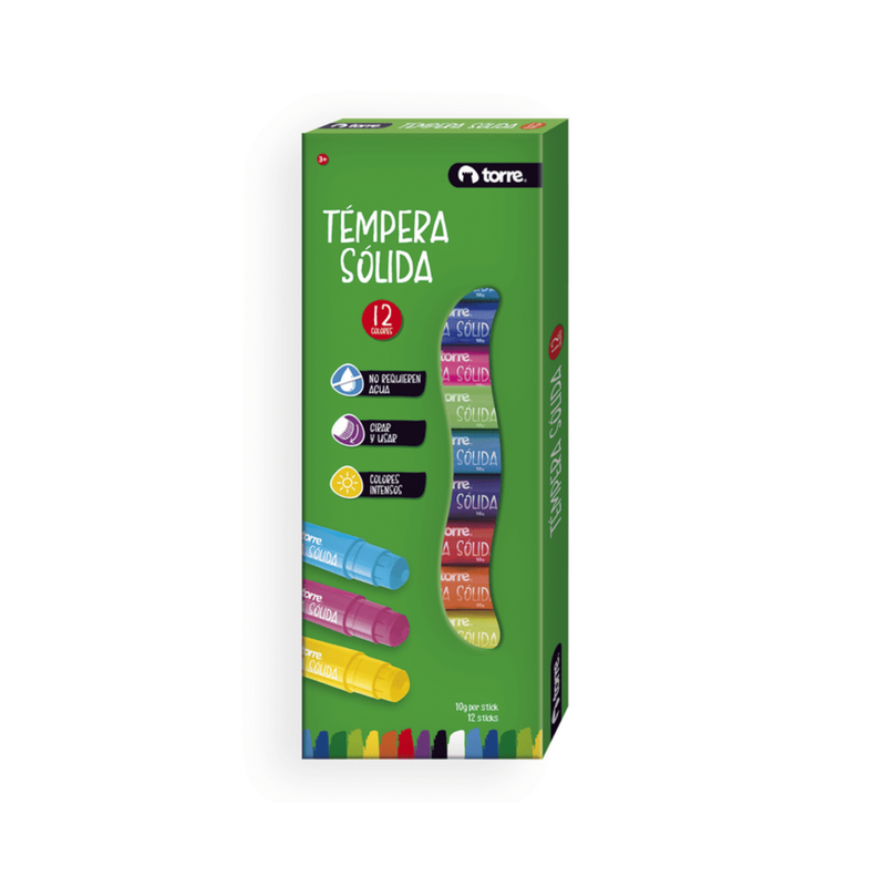 Témpera Torre Solida 12 colores 10 g x Stick-0