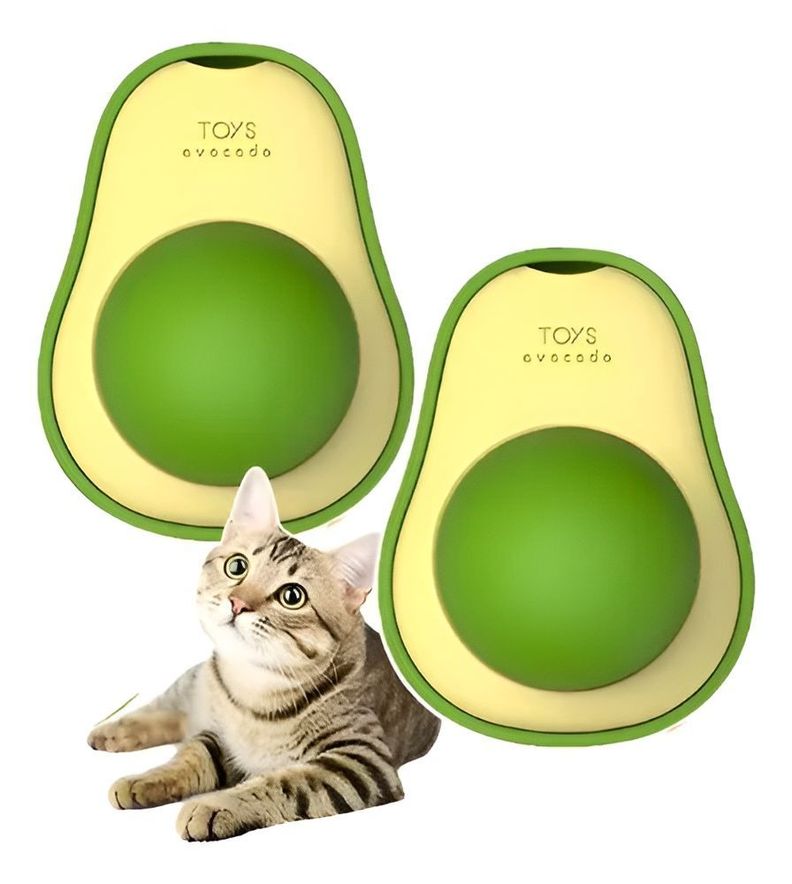 Pack 2 Juguete Catnip Para Gato Bola Giratoria Cat-0