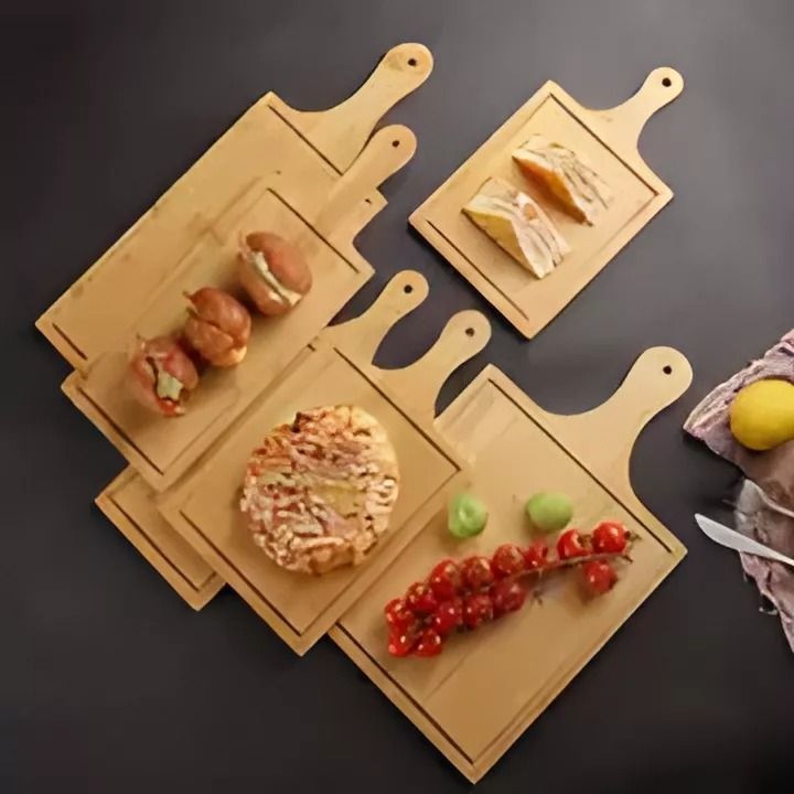 Tablas Pizza Tabla Cuadrada Picoteo Plato Madera 30x40cm-5