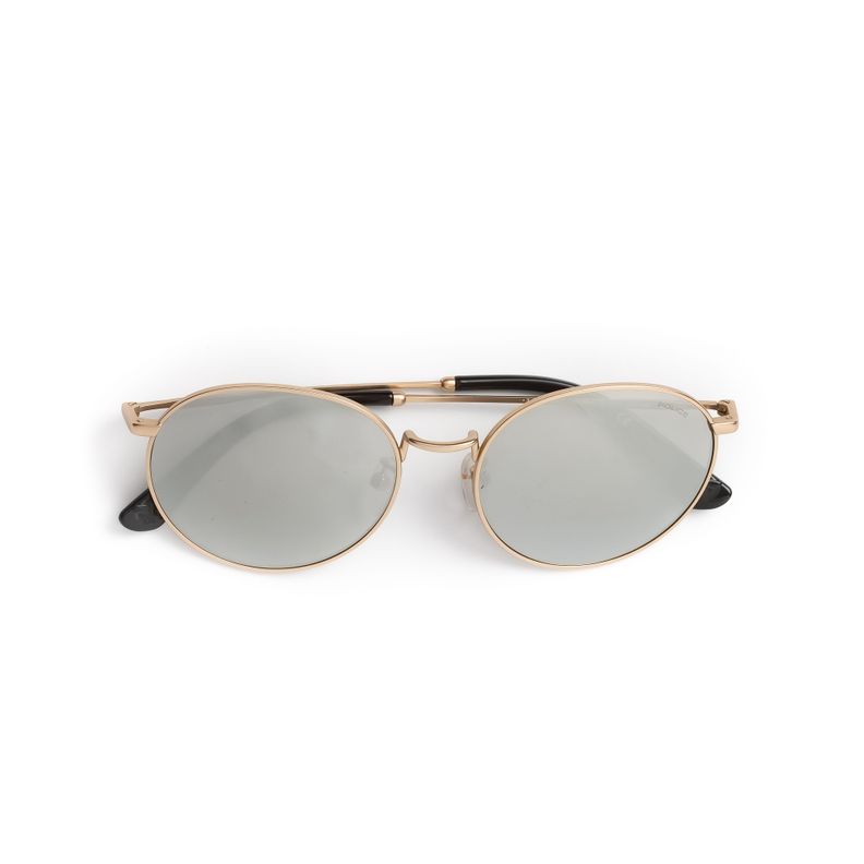 Lente de sol Police Highway Circullar metalico dorado-3