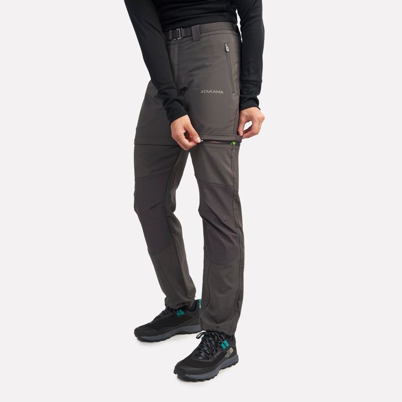 Pantalón de Trekking Mujer Desmontable Mujer Andino Gris Roca-2