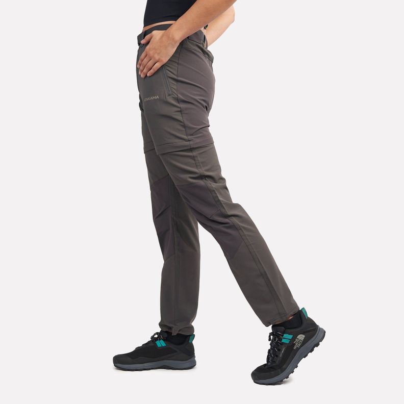 Pantalón de Trekking Mujer Desmontable Mujer Andino Gris Roca-4