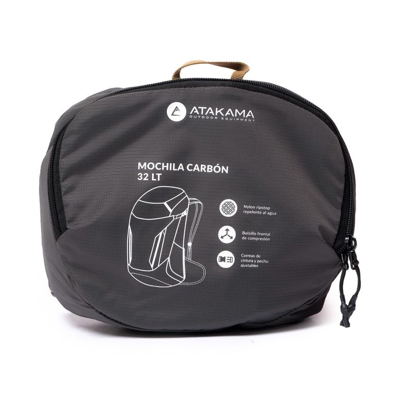 Mochila Plegable 32 Lt Carbón Gris Atakama Outdoor-3