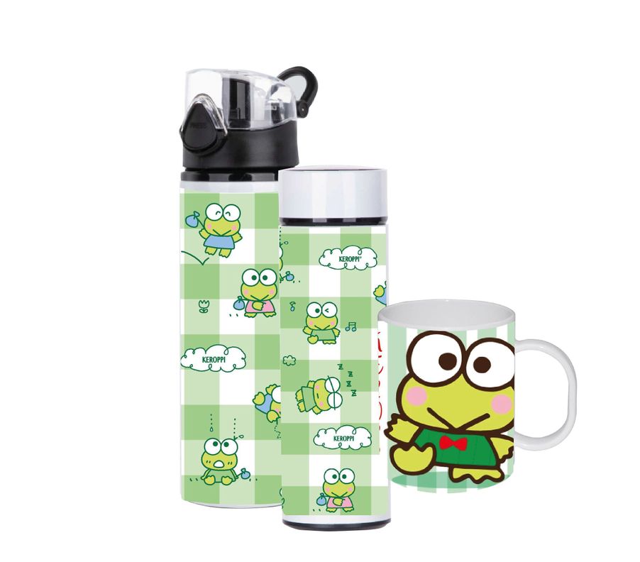 Set Keroppi Termo 450 ml + botella 750 ml + tazón 300 ml -0