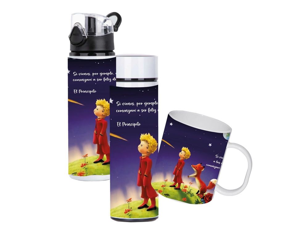 Set El Principito Botella 750 ml más termo 450 ml más tazón 300 ml -0