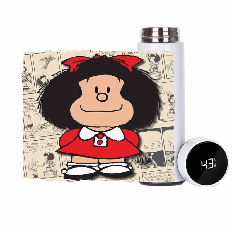 TERMO BOTELLA  MAFALDA CON LED TEMPERATURA 450 ML-1