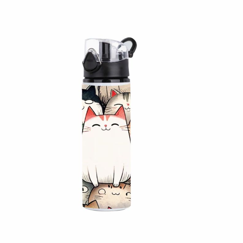 BOTELLA ALUMINIO  750 ML GATITOS CUTE -0