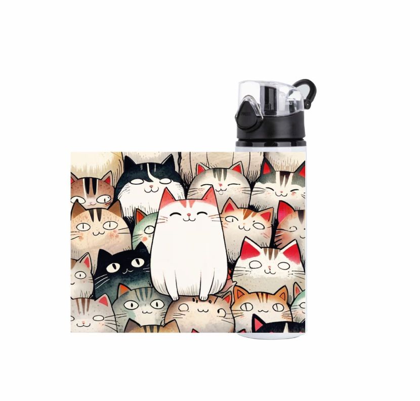 BOTELLA ALUMINIO  750 ML GATITOS CUTE -1