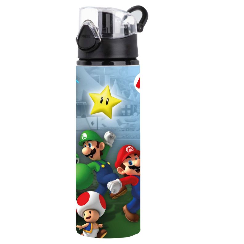 Botella Aluminio Super  Mario Bros Gamer  video juegos 750 ml-0