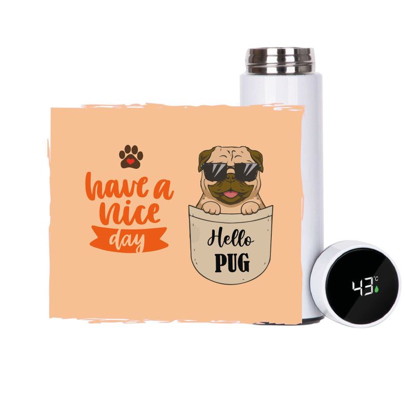 TOTEBAG MÁS TERMO LED PERRITO, PUG ROCKERO, DOGLOVER-1