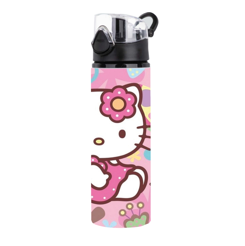 BOTELLA  DEPORTIVA PARA AGUA  ALUMINIO HELLO KITTY 750 ML -0