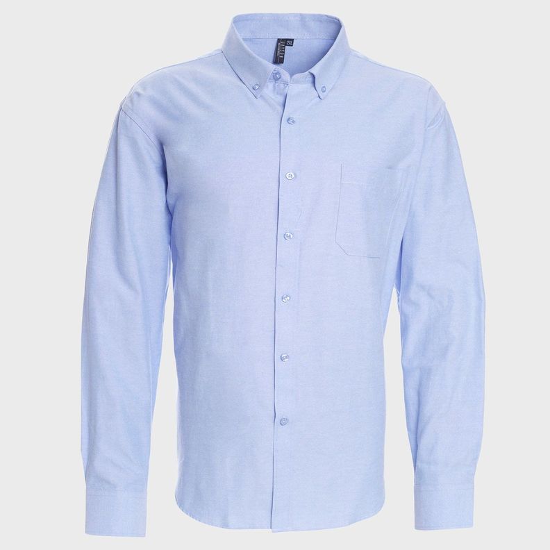 Camisa Oxford Comfort B/Pegado M/L  Celeste-0