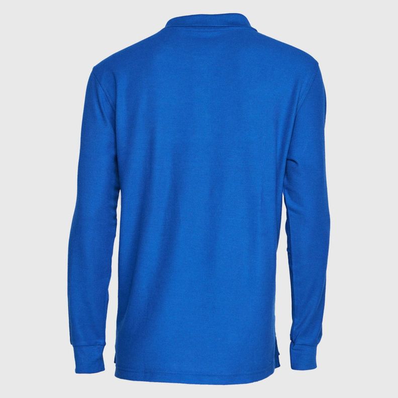 Polera Pique T/C Ml Hombre Azul-3