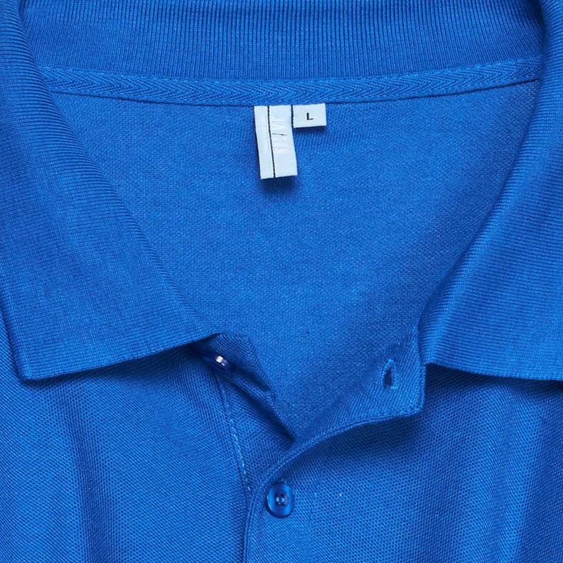 Polera Pique T/C Ml Hombre Azul-4