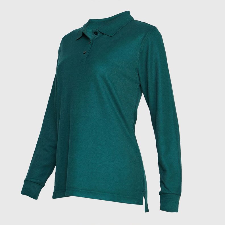 Polera Pique Tc Ml Mujer Verde petróleo-1