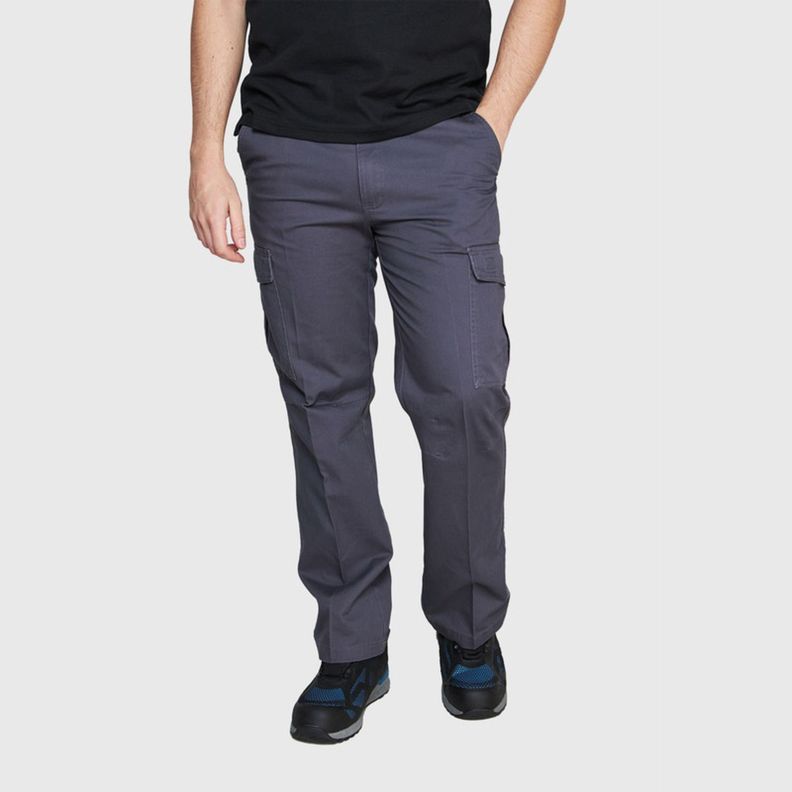 Pantalón Cargo Gabardina Hombre Gris oscuro-0