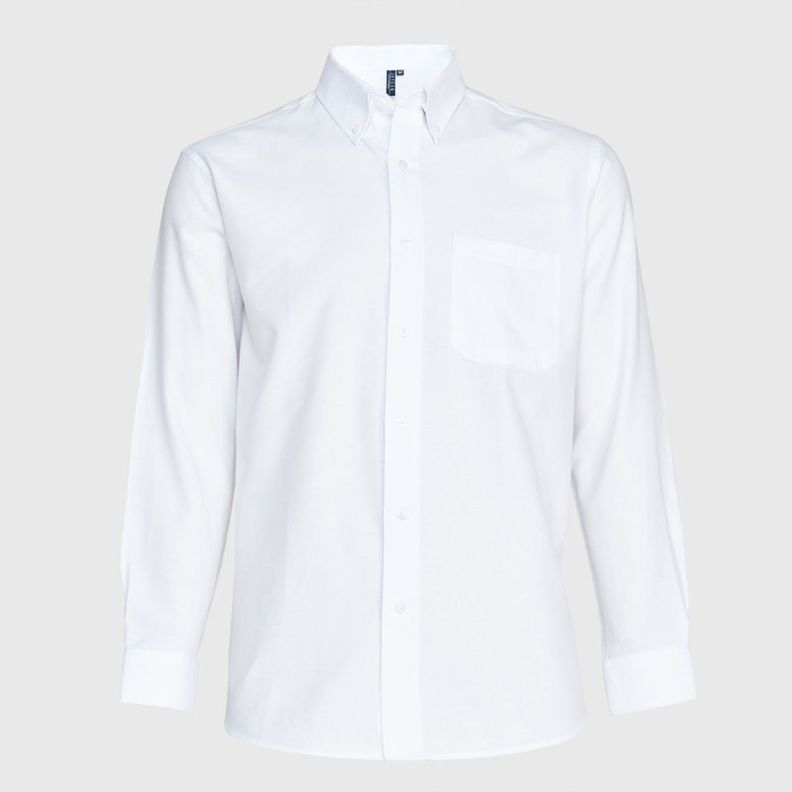 Camisa Oxford B/Pegado M/L Blanco-0