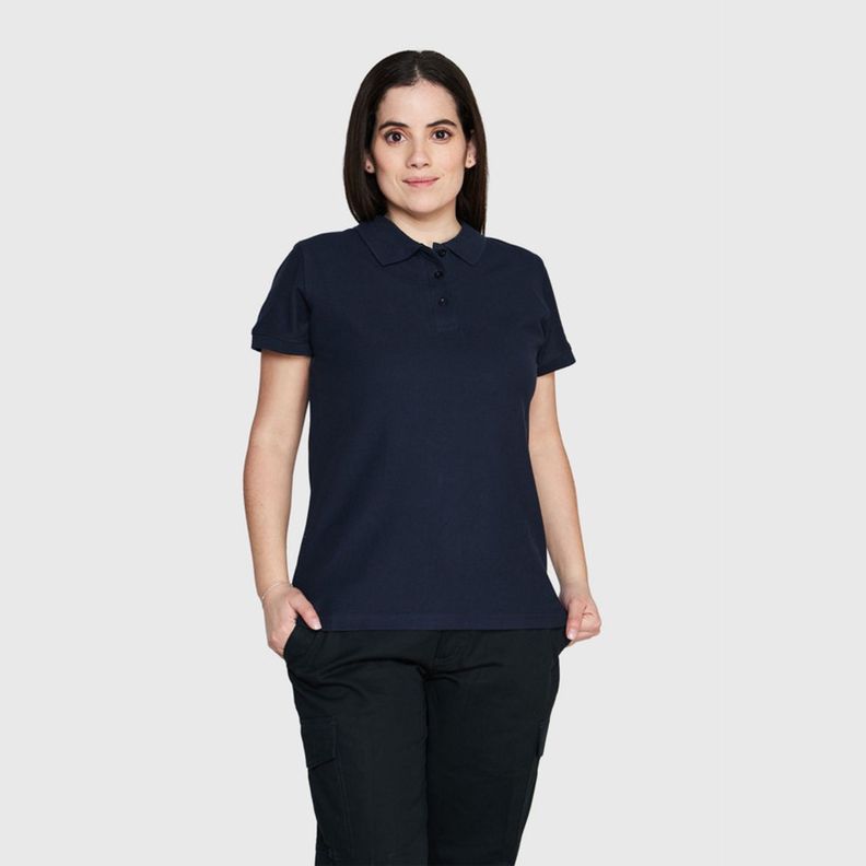 Polera Pique Mujer 80/20 M/C Azul marino-0
