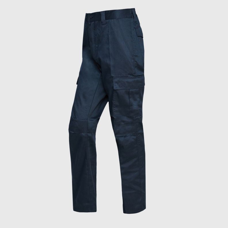 Pantalón Cargo Gababardina Cintura Elasticada Azul marino-1