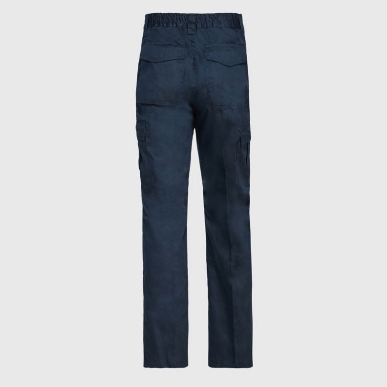 Pantalón Cargo Gababardina Cintura Elasticada Azul marino-2