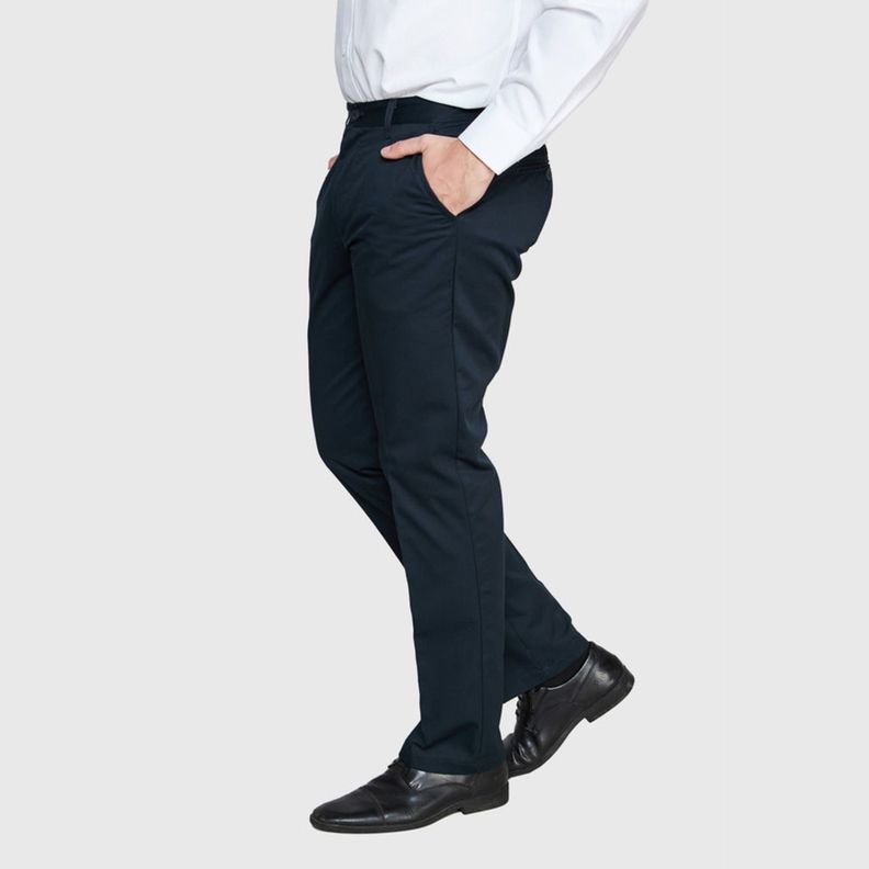 Pantalón Gabardina T/C Hombre Azul marino-0