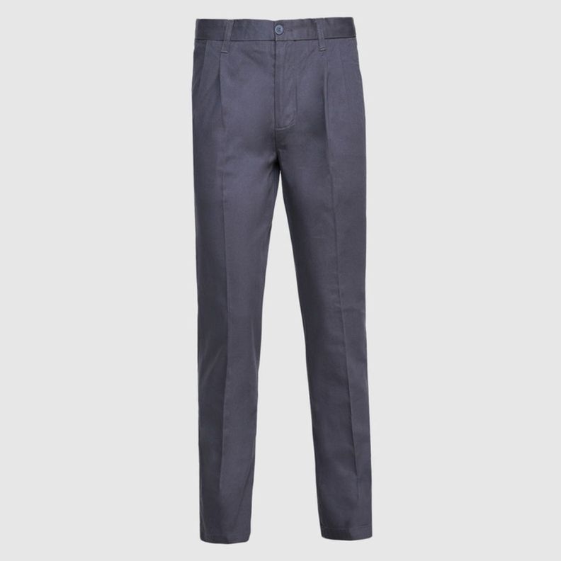 Pantalón Gabardina 100% Algodón C/Pinzas Hombre-0