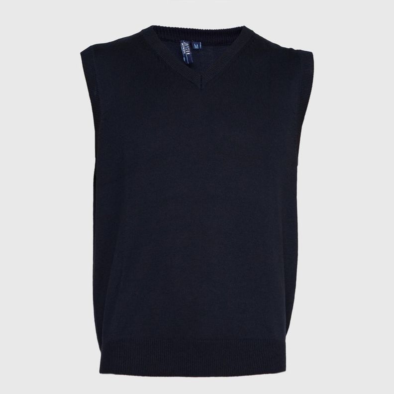Sweater Cuello V Unisex S/M Azul marino-1
