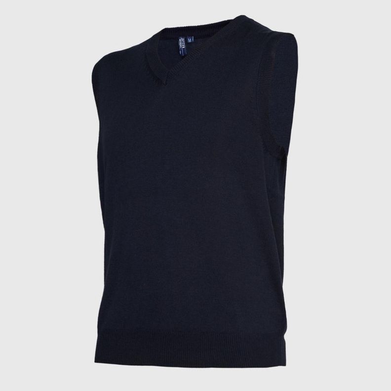 Sweater Cuello V Unisex S/M Azul marino-2