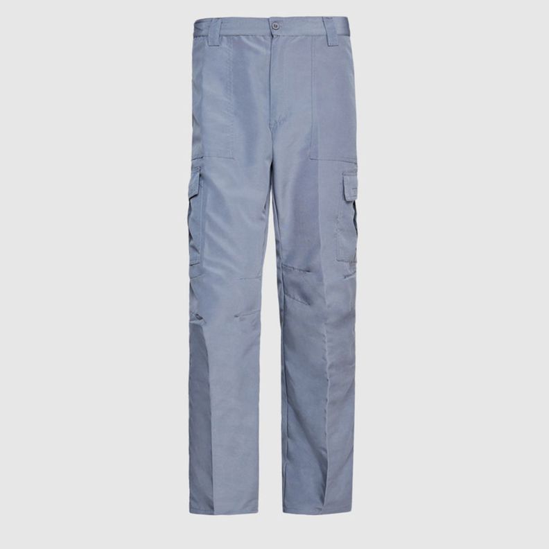 Pantalón Cargo Poplin Cintura Elasticada Gris-0