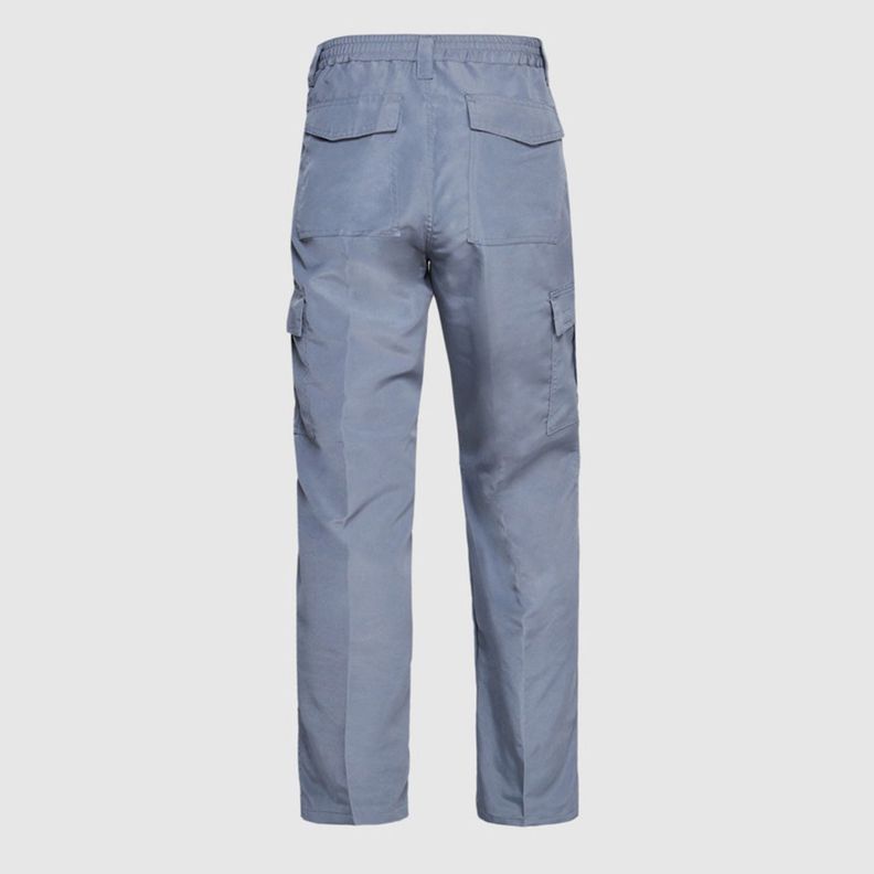 Pantalón Cargo Poplin Cintura Elasticada Gris-2