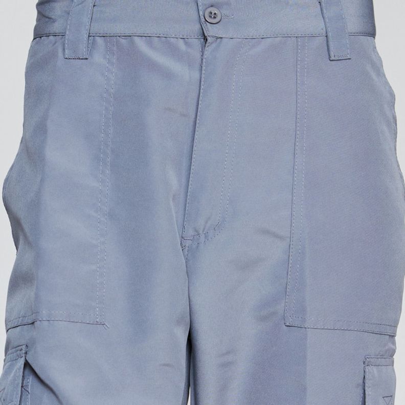 Pantalón Cargo Poplin Cintura Elasticada Gris-3