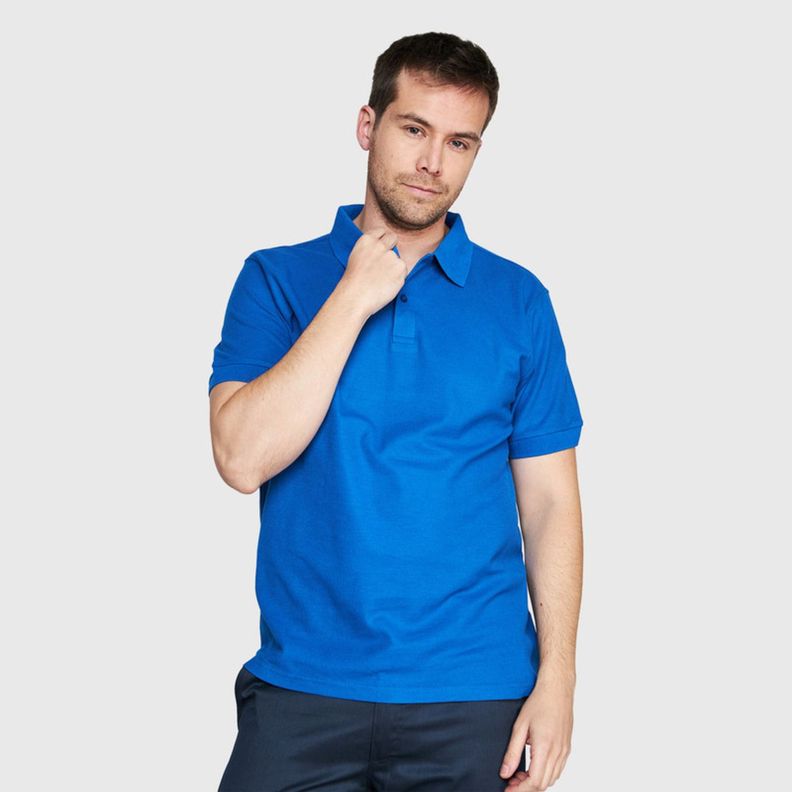 Polera Pique Tc Mc Hombre Azul-0