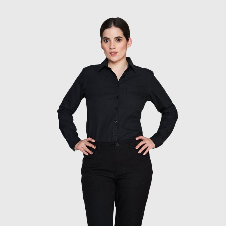 Blusa Oxford B/Pegado Guardia M/L Negro-3