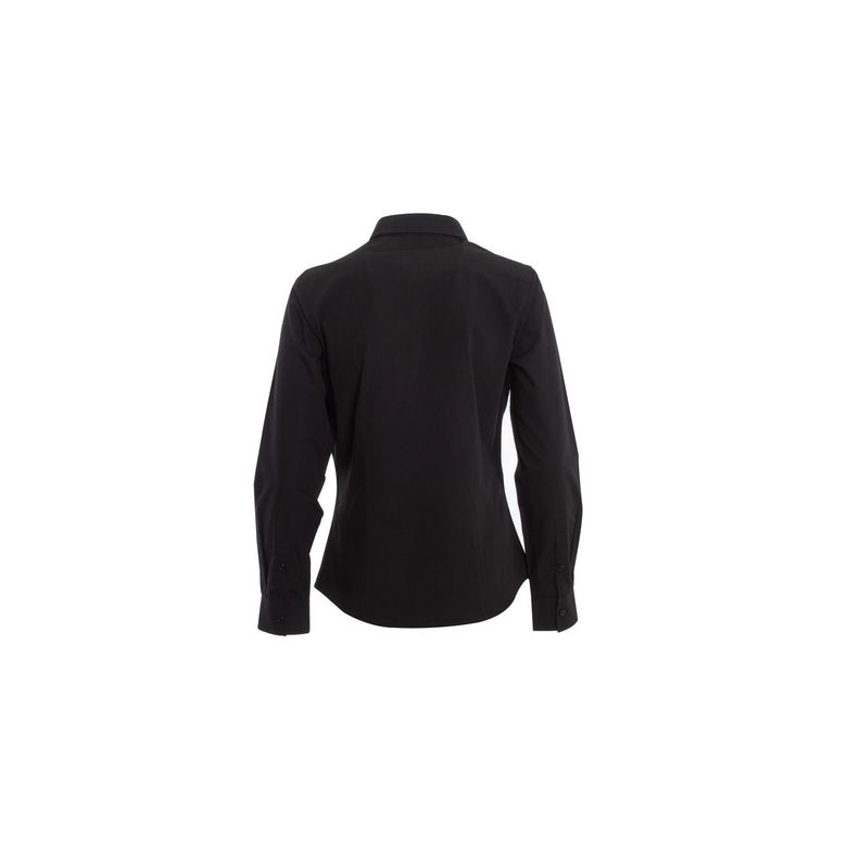 Blusa Trevira Boton Cuello Negra Negro-1