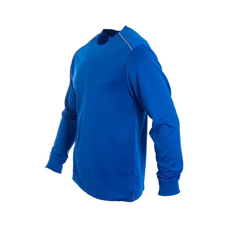 Polera Dry Fit C/Antibacterial Ml Cuello Polo Y Reflectante Azul-1
