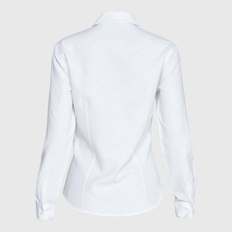 Blusa Oxford Cuello V M/L Blanco-2