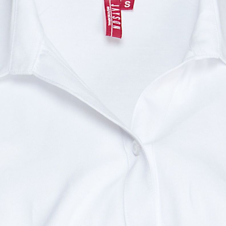 Blusa Oxford Cuello V M/L Blanco-3