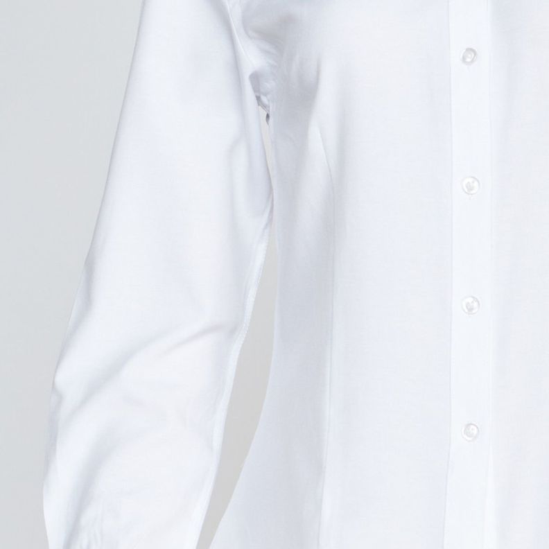 Blusa Oxford Cuello V M/L Blanco-4