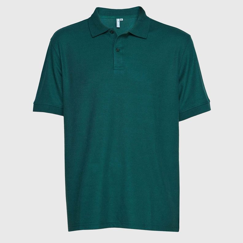 Polera Pique Tc Mc Hombre Verde petróleo-0