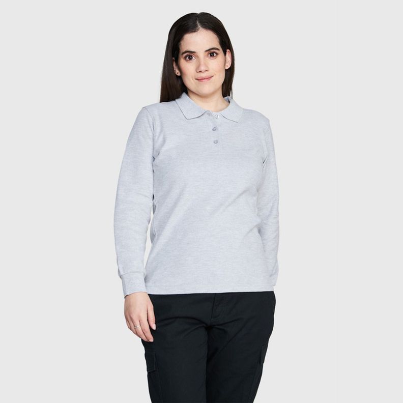 Polera Pique Mujer 80/20 M/L Gris oscuro-0