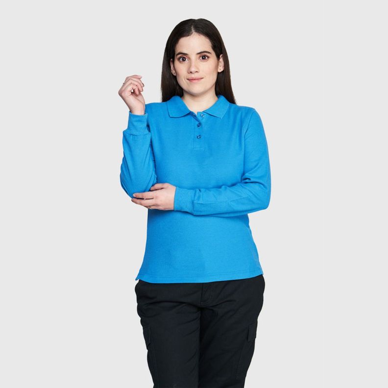 Polera Pique Mujer 80/20 M/L Azul-0