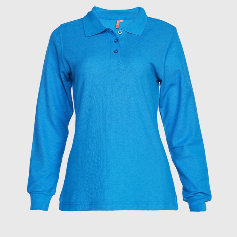 Polera Pique Mujer 80/20 M/L Azul-1