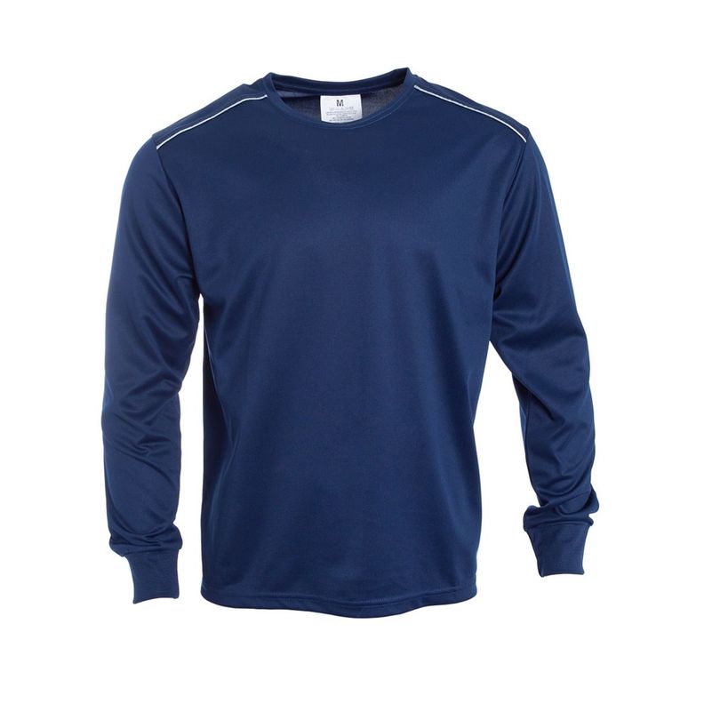 Polera Dry Fit C/Antibacterial Ml Cuello Polo Y Reflectante Azul marino-0
