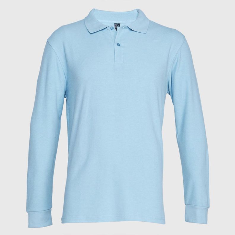 Polera Pique Hombre 80/20 M/L Celeste-0
