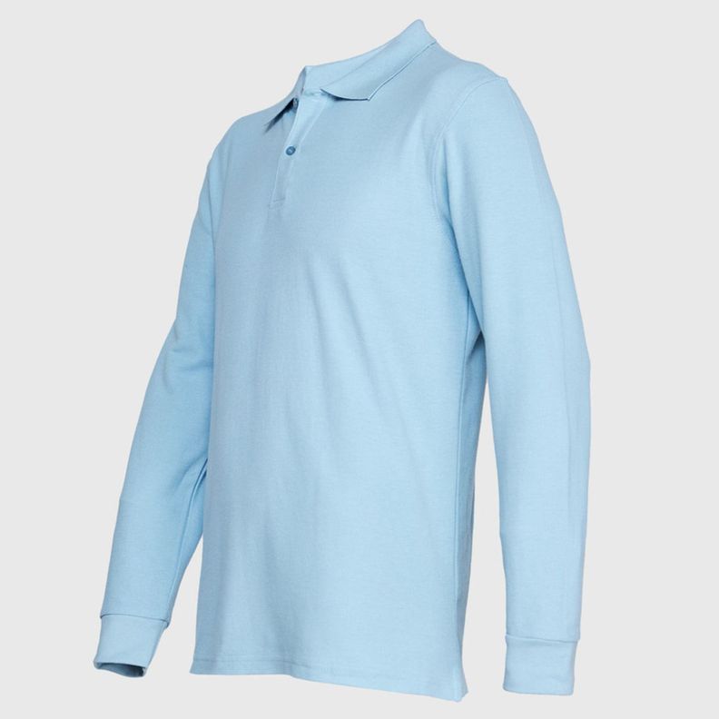 Polera Pique Hombre 80/20 M/L Celeste-1
